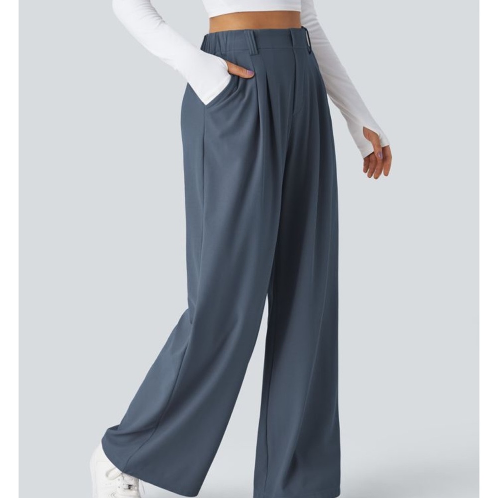 Women's Wide-Leg Blue Pants